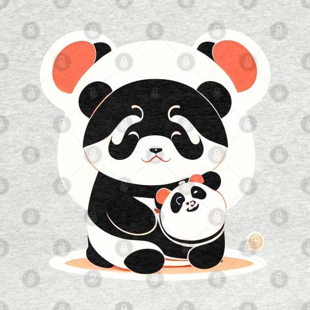 Cute Panda Mom with Baby Panda by ElMass